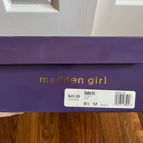 NWT Madden Girl Dafney Ankle Strap Open Toe Nude Stiletto Heel Size 8.5 - Picture 9 of 9